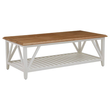 Parkside Natural Oak Wood Top Rectangular Coffee Table