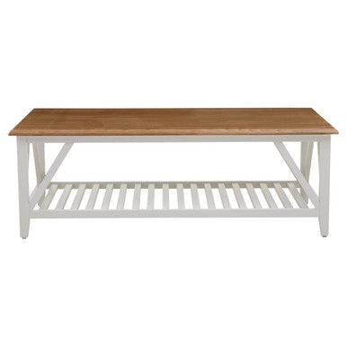 Parkside Natural Oak Wood Top Rectangular Coffee Table
