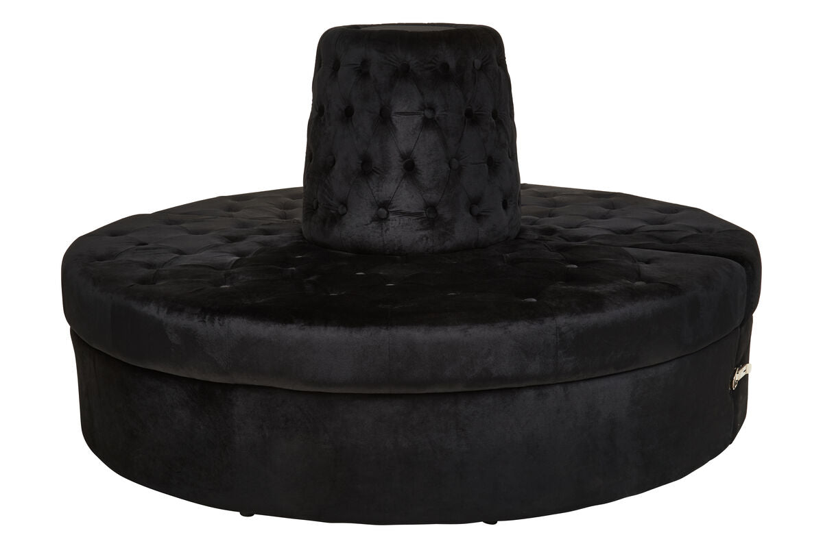 Hartford Black Velvet Modular Round Sofa