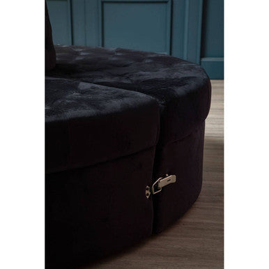 Hartford Black Velvet Modular Round Sofa