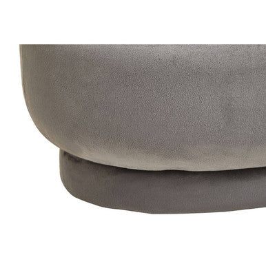 Hartford Grey Velvet Oval Pouffe
