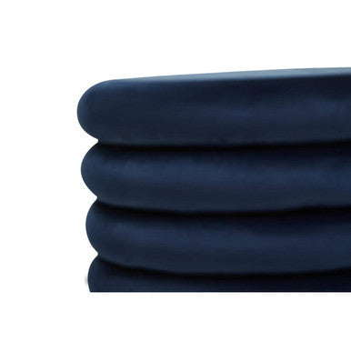 Hartford Midnight Blue Velvet Round Pouffe
