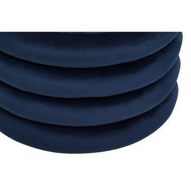 Hartford Midnight Blue Velvet Round Pouffe
