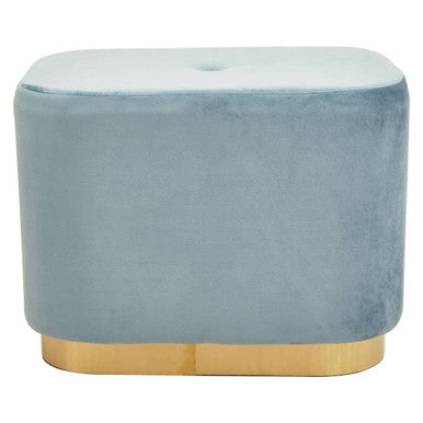 Hartford Blue Velvet Rectangular Pouffe