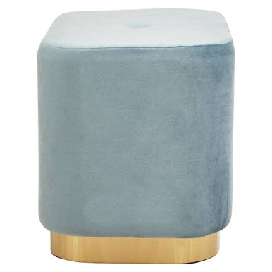 Hartford Blue Velvet Rectangular Pouffe
