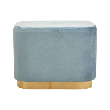 Hartford Blue Velvet Rectangular Pouffe