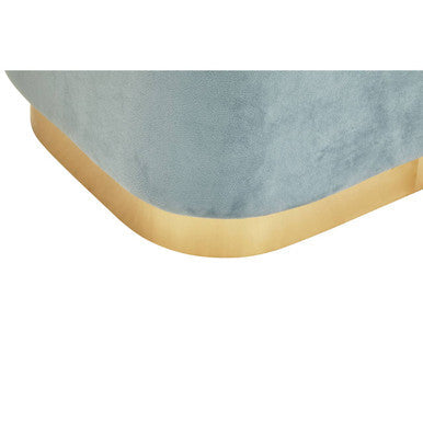 Hartford Blue Velvet Rectangular Pouffe