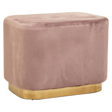 Hartford Dusky Pink Velvet Rectangular Pouffe