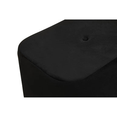 Hartford Black Velvet Rectangular Pouffe