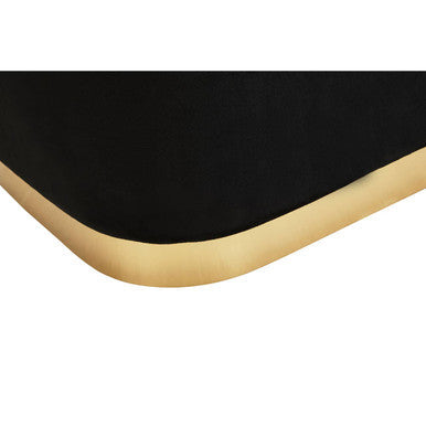 Hartford Black Velvet Rectangular Pouffe