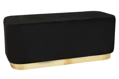 Hartford Black Velvet Bench