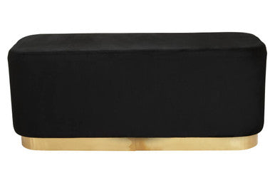 Hartford Black Velvet Bench