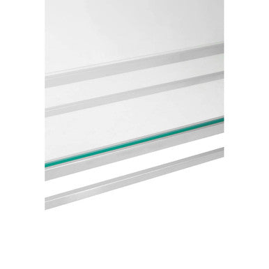 Allure Silver Finish Console Table with Tempered Glass Top