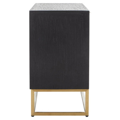 Siena Natural and Black Oak Wood 3 Door Sideboard