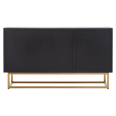 Siena Natural and Black Oak Wood 3 Door Sideboard