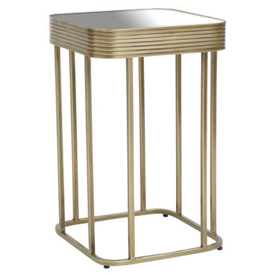 Ella Gold Finish Mirrored Top Side Table