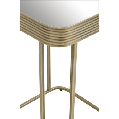 Ella Gold Finish Mirrored Top Side Table