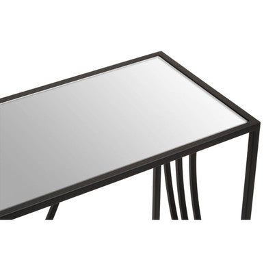 Logan Mirrored Top and Black Finish Console Table
