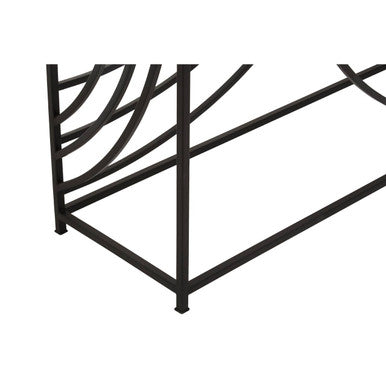 Logan Mirrored Top and Black Finish Console Table