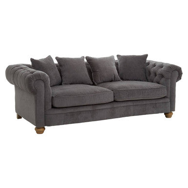Spencer Grey Fabric 3 Seater Sofa