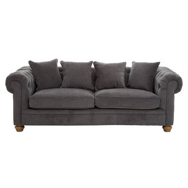 Spencer Grey Fabric 3 Seater Sofa
