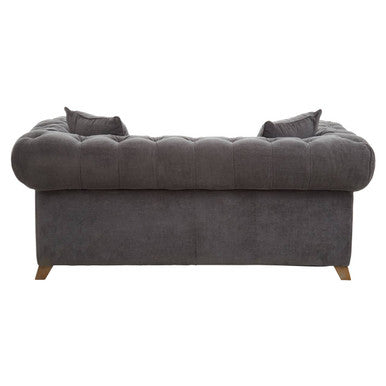Spencer Grey Fabric Button Tufted 2 Seater Sofa