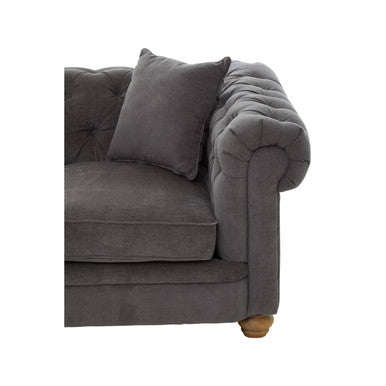 Spencer Grey Fabric Button Tufted 2 Seater Sofa