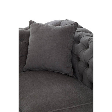 Spencer Grey Fabric Button Tufted 2 Seater Sofa