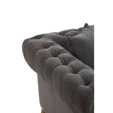 Spencer Grey Fabric Button Tufted 2 Seater Sofa