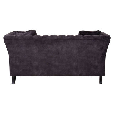 Sabrina Grey Velvet Fabric 2 Seater Sofa with Wheels