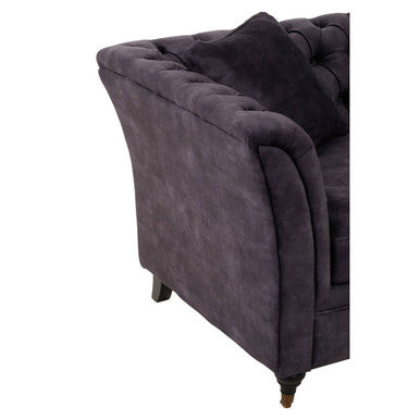 Sabrina Grey Velvet Fabric 2 Seater Sofa with Wheels
