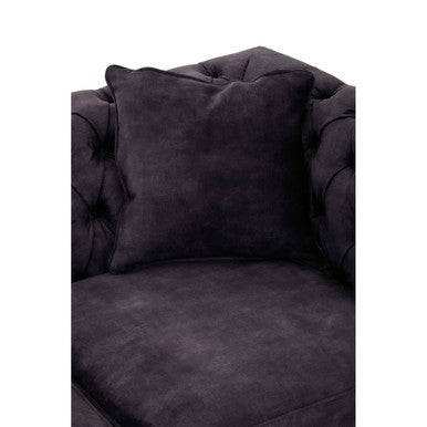 Sabrina Grey Velvet Fabric 2 Seater Sofa with Wheels