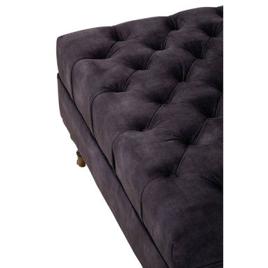 Sabrina Grey Velvet Ottoman with Wheels