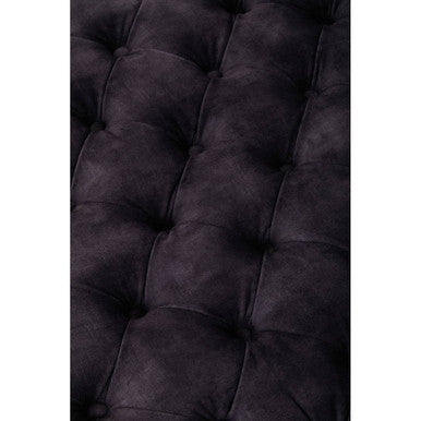 Sabrina Grey Velvet Ottoman with Wheels