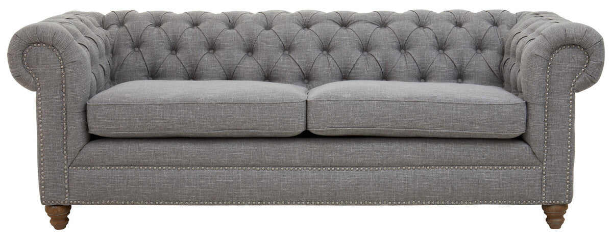 3 Seater Grey Linen Sofa | Stella