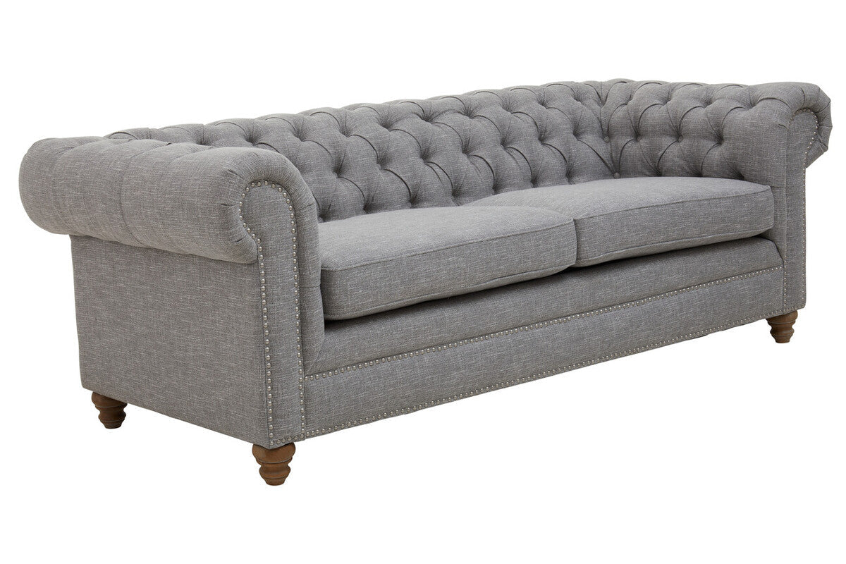 3 Seater Grey Linen Sofa | Stella