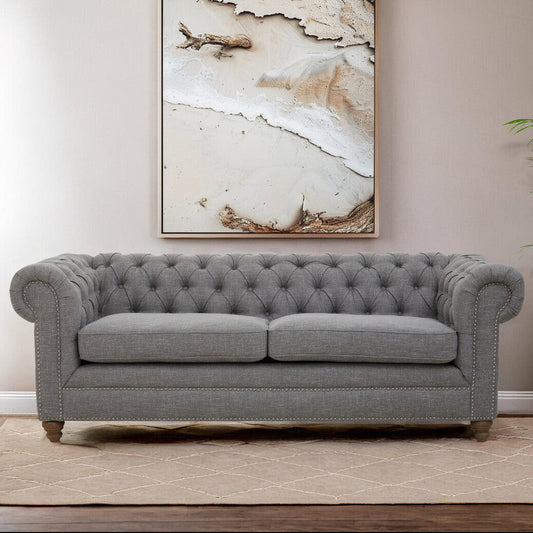 3 Seater Grey Linen Sofa | Sardinia