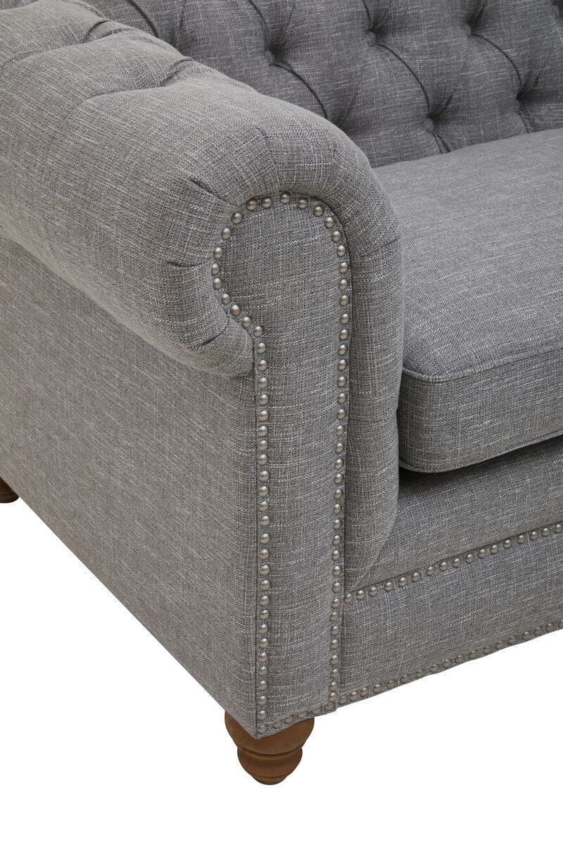 3 Seater Grey Linen Sofa | Stella