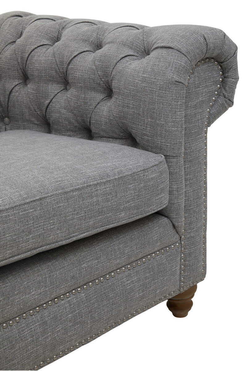 3 Seater Grey Linen Sofa | Stella