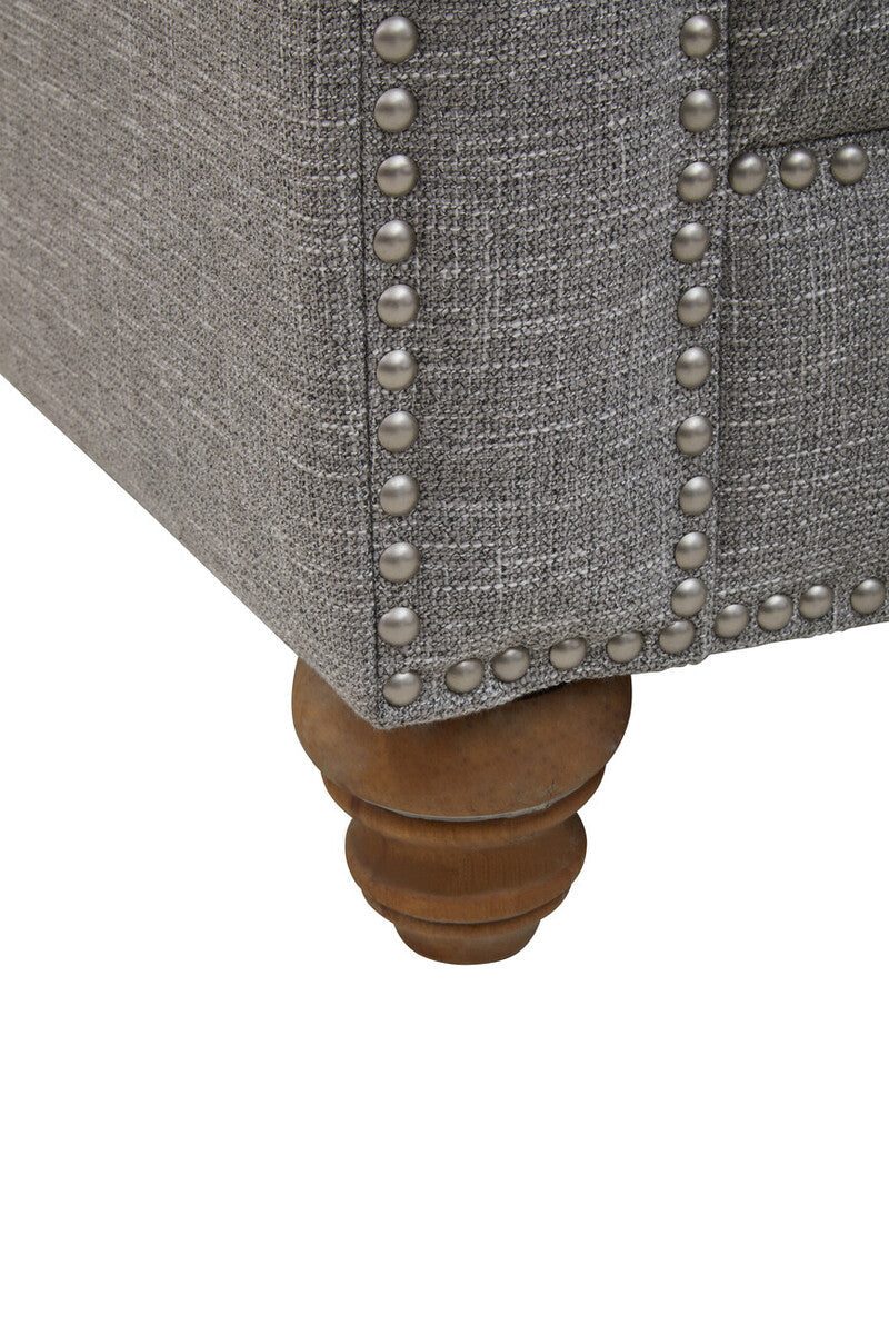 3 Seater Grey Linen Sofa | Stella