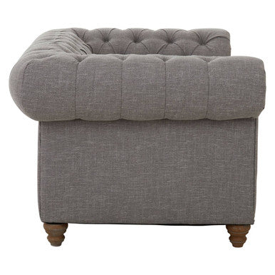 Stella Grey Linen 2 Seater Chesterfield Sofa