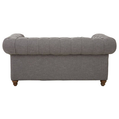 Stella Grey Linen 2 Seater Chesterfield Sofa