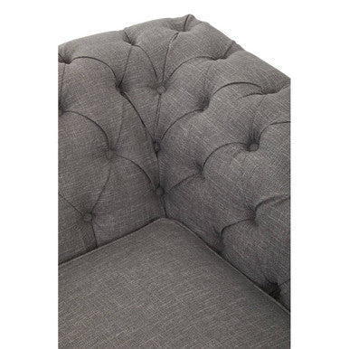 Stella Grey Linen 2 Seater Chesterfield Sofa