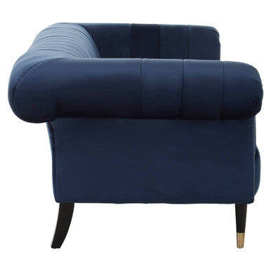 Siena Midnight Blue Velvet 3 Seater Sofa