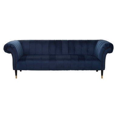 Siena Midnight Blue Velvet 3 Seater Sofa