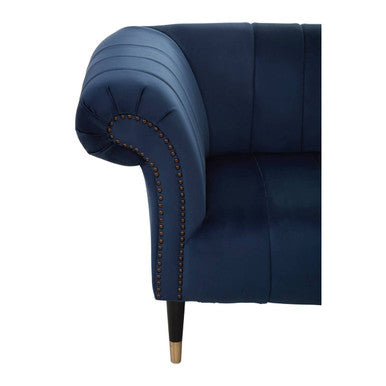 Siena Midnight Blue Velvet 3 Seater Sofa