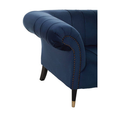Siena Midnight Blue Velvet 3 Seater Sofa