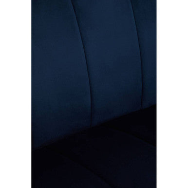 Siena Midnight Blue Velvet Channel Tufted 2 Seater Sofa