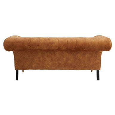 Siena Gold Velvet Channel Tufted 2 Seater Sofa