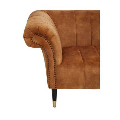 Siena Gold Velvet Channel Tufted 2 Seater Sofa
